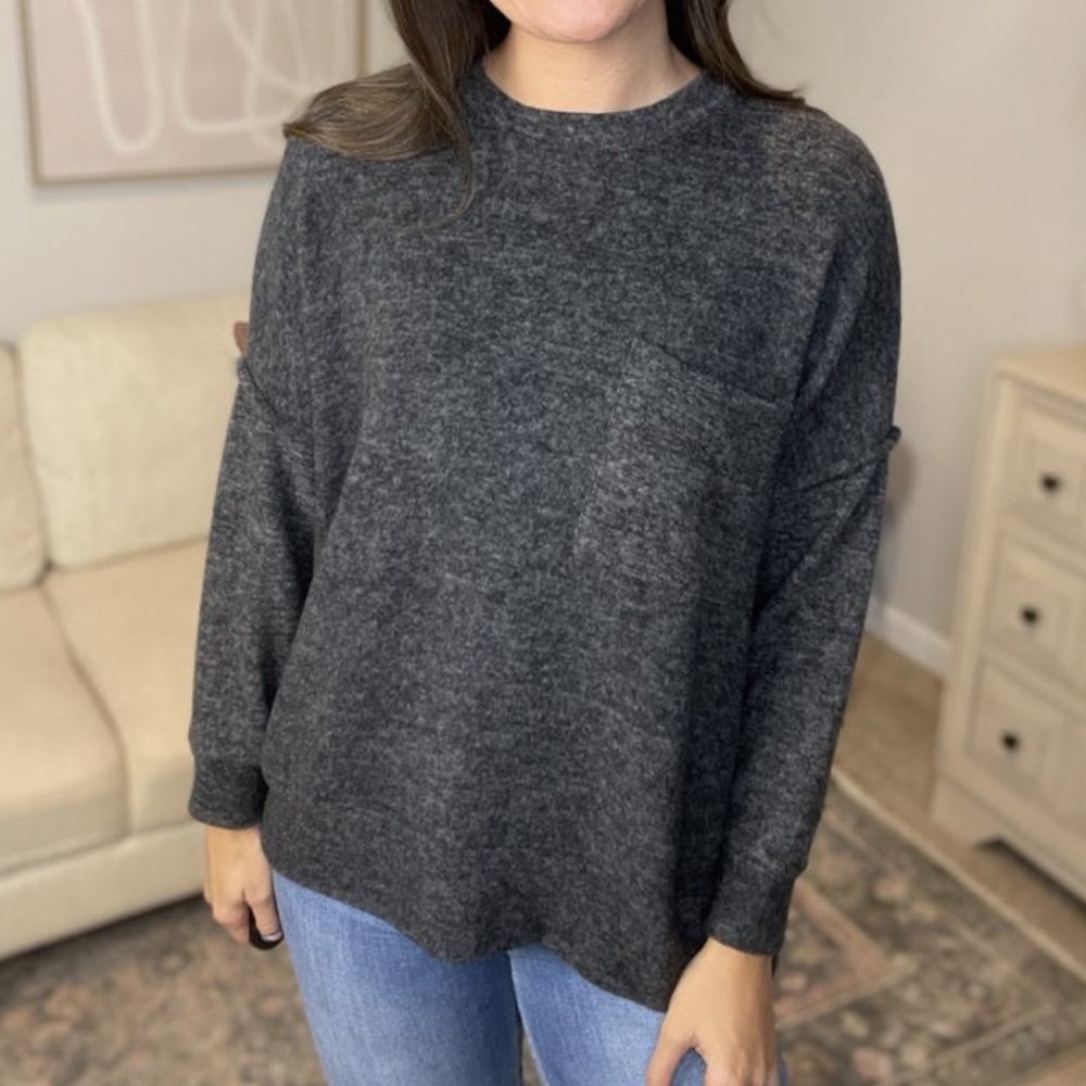 NEW Zenana Hacci Oversized Drop Shoulder Top